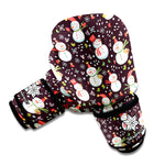 Happy Snowman Pattern Print Boxing Gloves