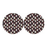 Happy Snowman Pattern Print Car Coasters