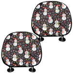Happy Snowman Pattern Print Car Headrest Covers
