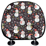 Happy Snowman Pattern Print Car Headrest Covers