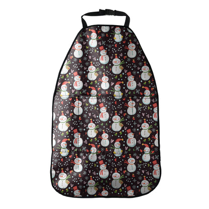 Happy Snowman Pattern Print Car Seat Organizers
