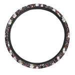 Happy Snowman Pattern Print Car Steering Wheel Cover