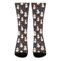 Happy Snowman Pattern Print Crew Socks