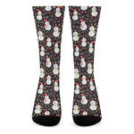 Happy Snowman Pattern Print Crew Socks