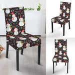 Happy Snowman Pattern Print Dining Chair Slipcover