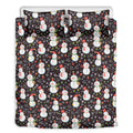 Happy Snowman Pattern Print Duvet Cover Bedding Set