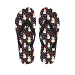 Happy Snowman Pattern Print Flip Flops