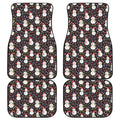 Happy Snowman Pattern Print Front and Back Car Floor Mats