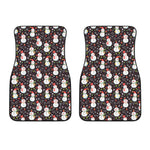 Happy Snowman Pattern Print Front Car Floor Mats