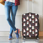 Happy Snowman Pattern Print Luggage Cover