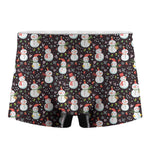 Happy Snowman Pattern Print Men's Boxer Briefs