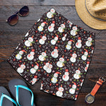 Happy Snowman Pattern Print Men's Shorts