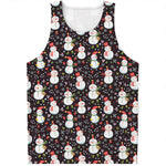 Happy Snowman Pattern Print Men's Tank Top