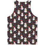 Happy Snowman Pattern Print Men's Tank Top