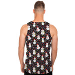 Happy Snowman Pattern Print Men's Tank Top