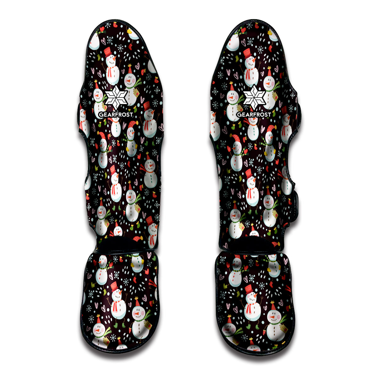 Happy Snowman Pattern Print Muay Thai Shin Guard