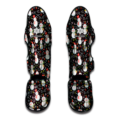 Happy Snowman Pattern Print Muay Thai Shin Guard