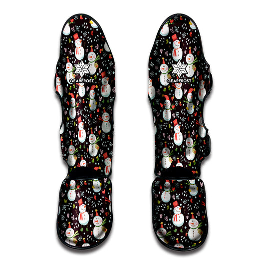 Happy Snowman Pattern Print Muay Thai Shin Guard