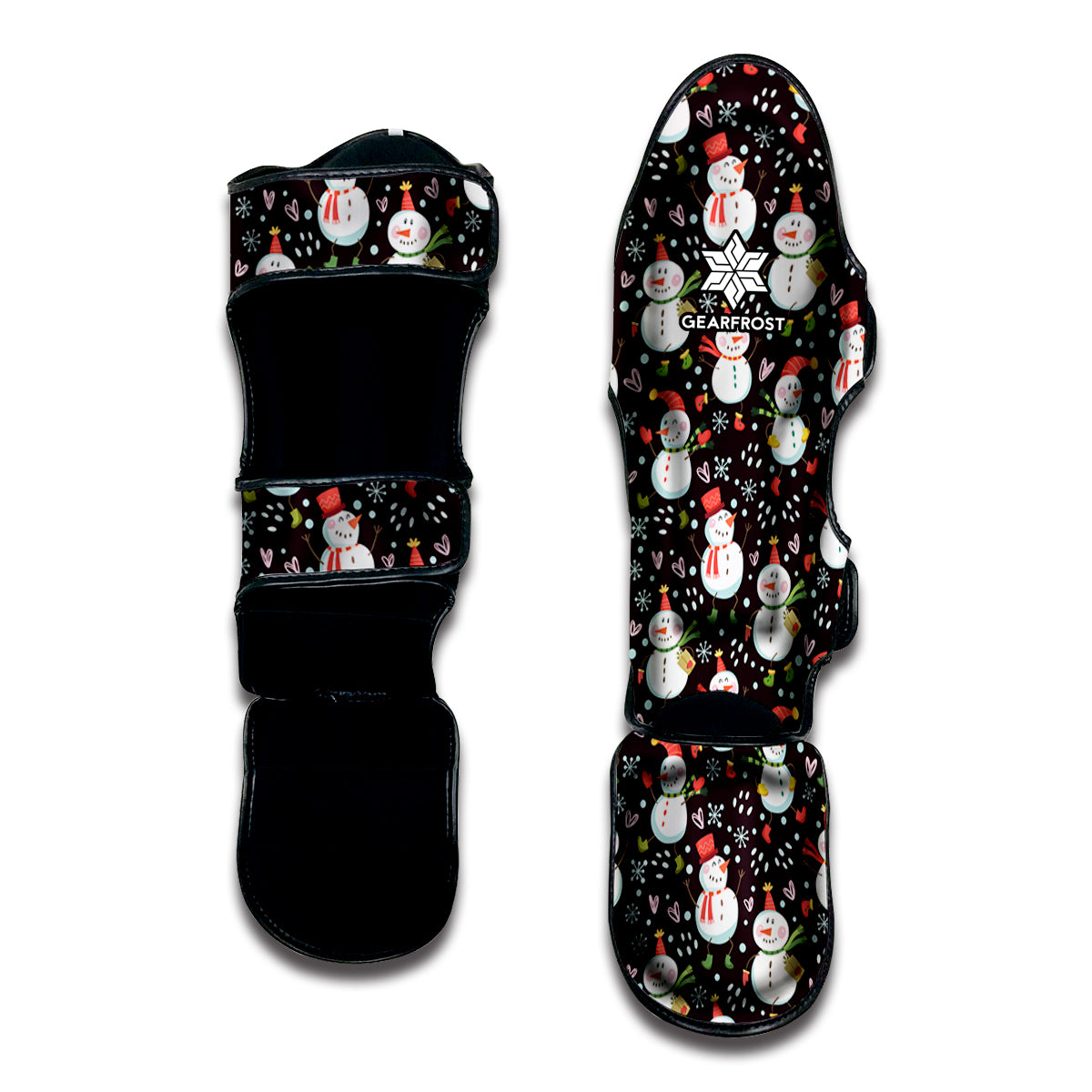 Happy Snowman Pattern Print Muay Thai Shin Guard