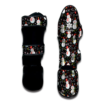 Happy Snowman Pattern Print Muay Thai Shin Guard