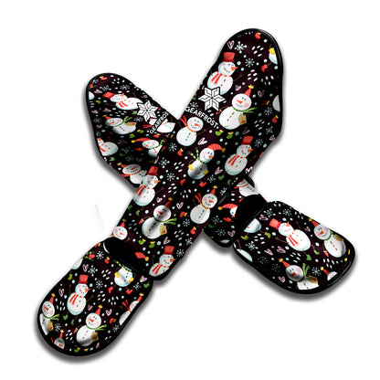 Happy Snowman Pattern Print Muay Thai Shin Guard