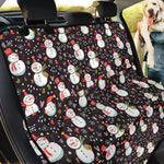 Happy Snowman Pattern Print Pet Car Back Seat Cover