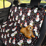 Happy Snowman Pattern Print Pet Car Back Seat Cover
