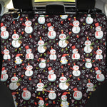 Happy Snowman Pattern Print Pet Car Back Seat Cover