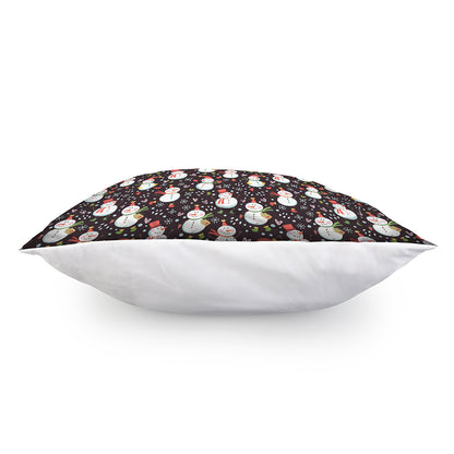 Happy Snowman Pattern Print Pillow Cover