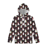 Happy Snowman Pattern Print Pullover Hoodie