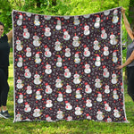 Happy Snowman Pattern Print Quilt