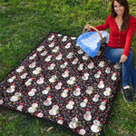 Happy Snowman Pattern Print Quilt