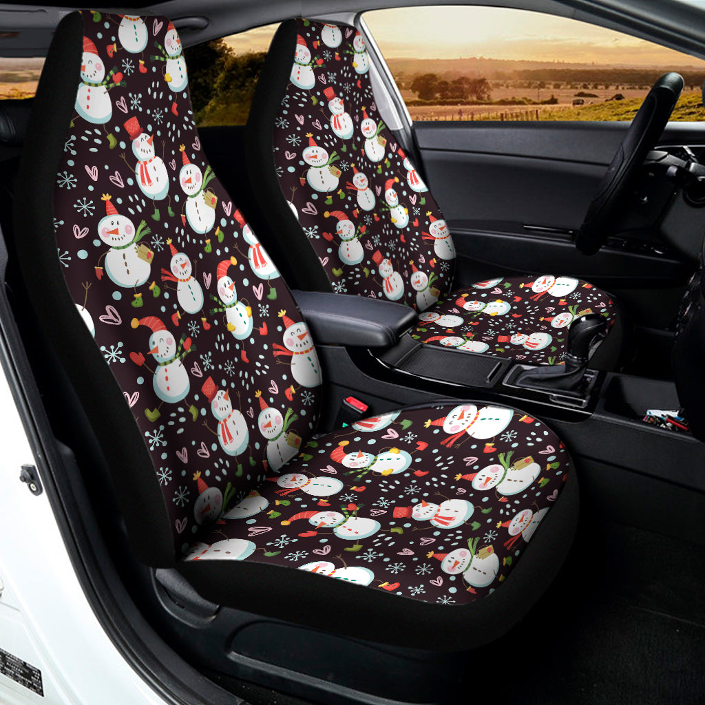 Happy Snowman Pattern Print Universal Fit Car Seat Covers