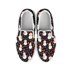 Happy Snowman Pattern Print White Slip On Shoes
