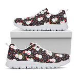 Happy Snowman Pattern Print White Sneakers
