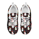 Happy Snowman Pattern Print White Sneakers