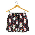 Happy Snowman Pattern Print Women's Shorts