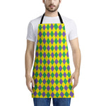 Harlequin Mardi Gras Pattern Print Apron