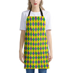 Harlequin Mardi Gras Pattern Print Apron