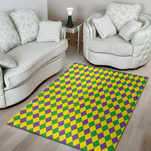 Harlequin Mardi Gras Pattern Print Area Rug