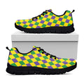 Harlequin Mardi Gras Pattern Print Black Running Shoes