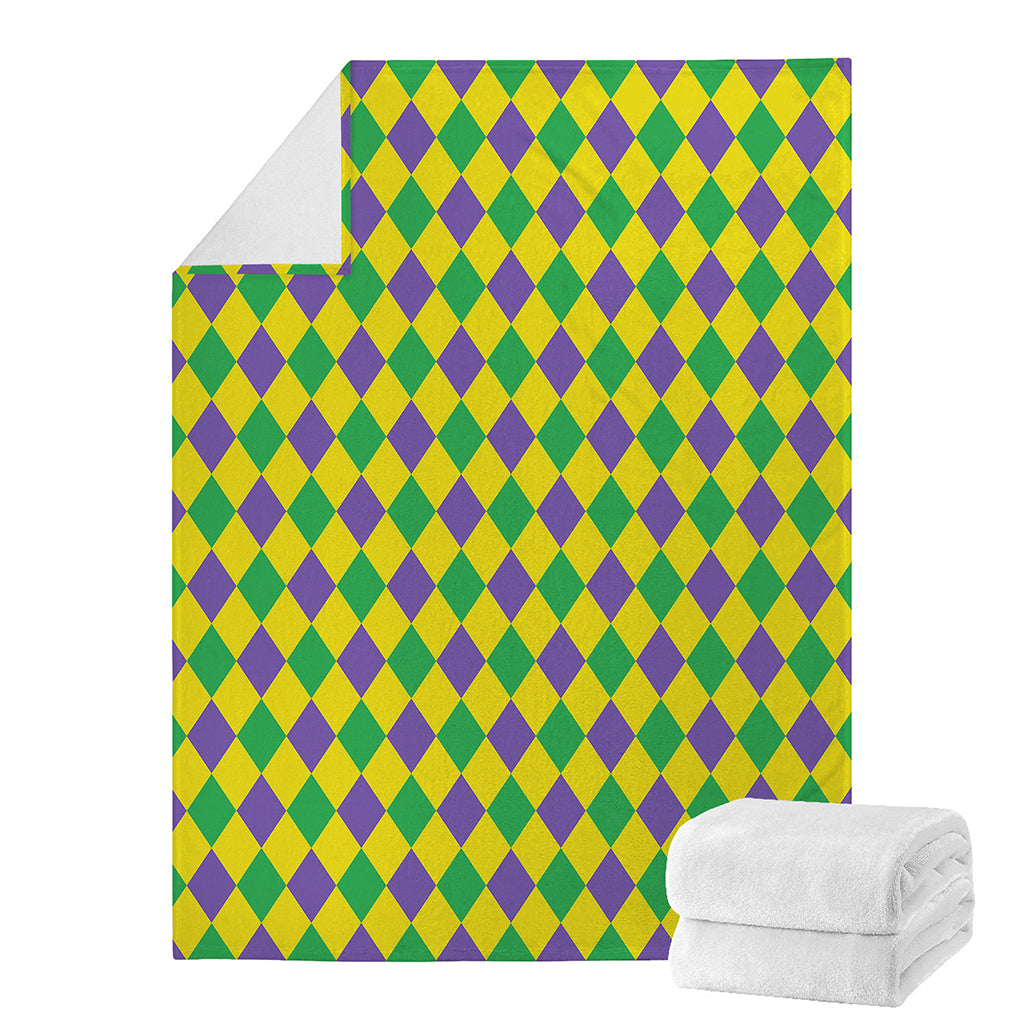 Harlequin Mardi Gras Pattern Print Blanket