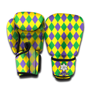 Harlequin Mardi Gras Pattern Print Boxing Gloves
