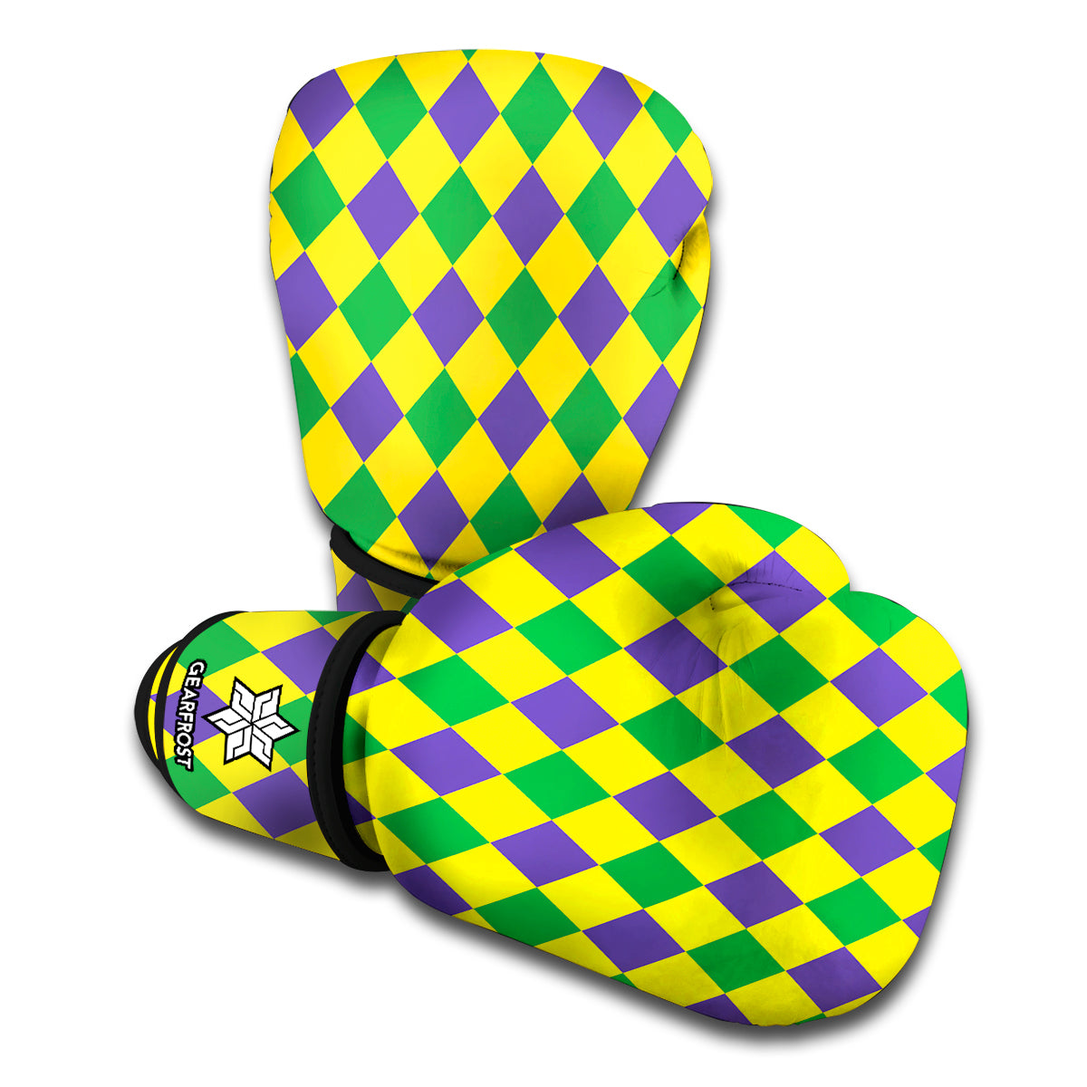 Harlequin Mardi Gras Pattern Print Boxing Gloves