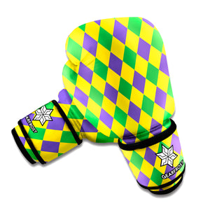 Harlequin Mardi Gras Pattern Print Boxing Gloves