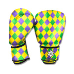 Harlequin Mardi Gras Pattern Print Boxing Gloves