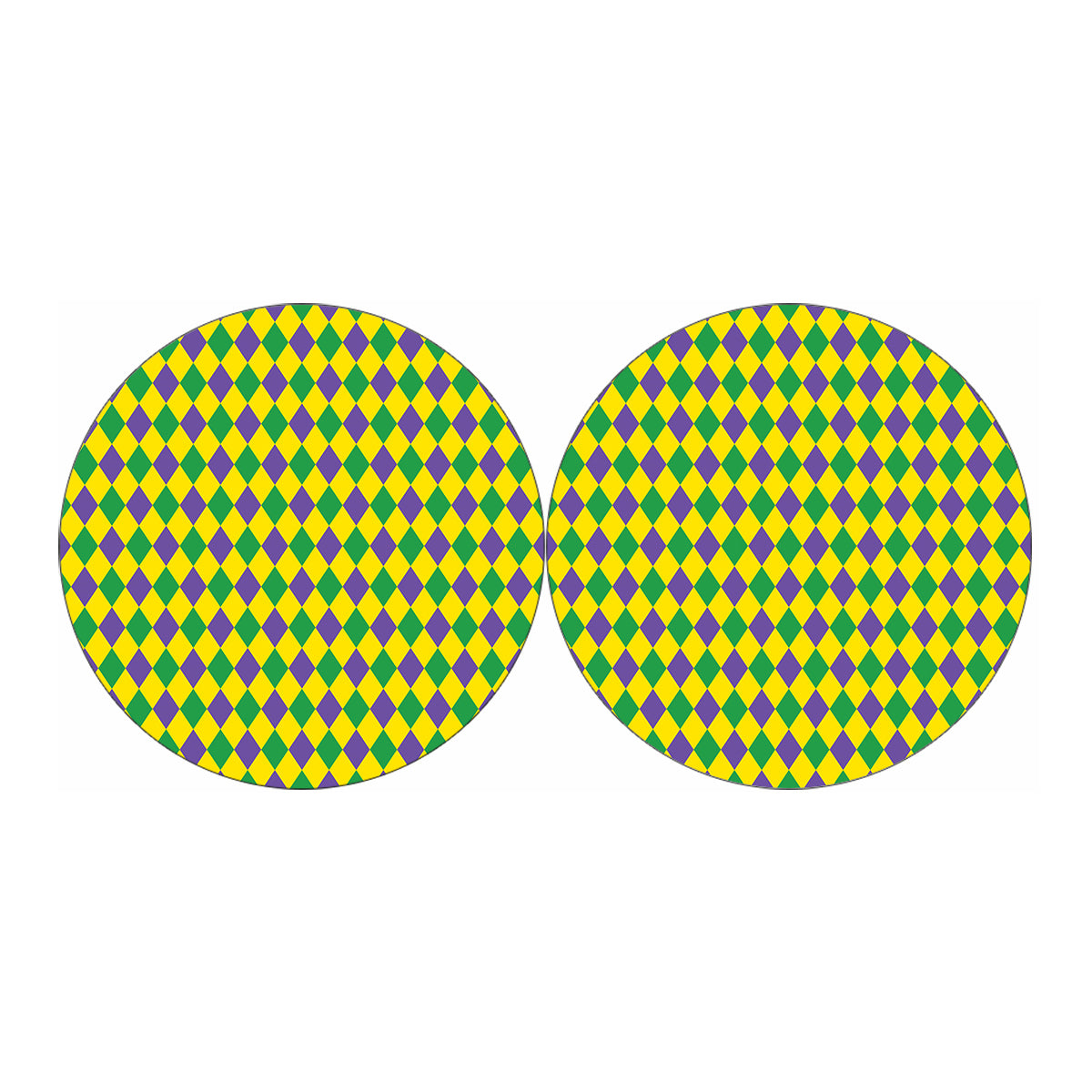 Harlequin Mardi Gras Pattern Print Car Coasters