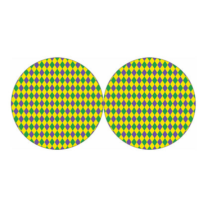 Harlequin Mardi Gras Pattern Print Car Coasters