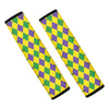 Harlequin Mardi Gras Pattern Print Car Seat Belt Covers