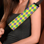 Harlequin Mardi Gras Pattern Print Car Seat Belt Covers